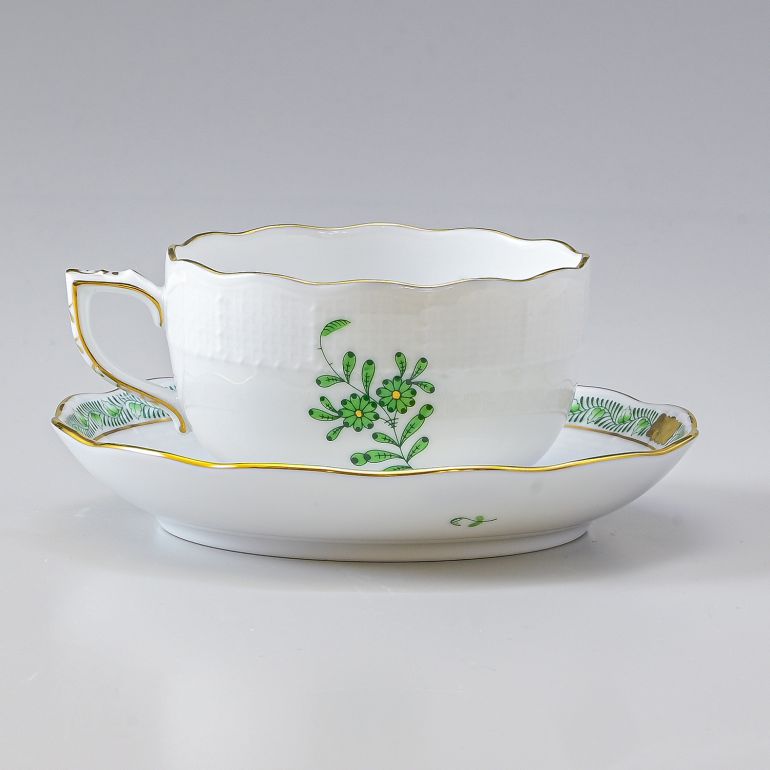 ヘレンド ティーカップ&ソーサー アポニーグリーン 724000 AV