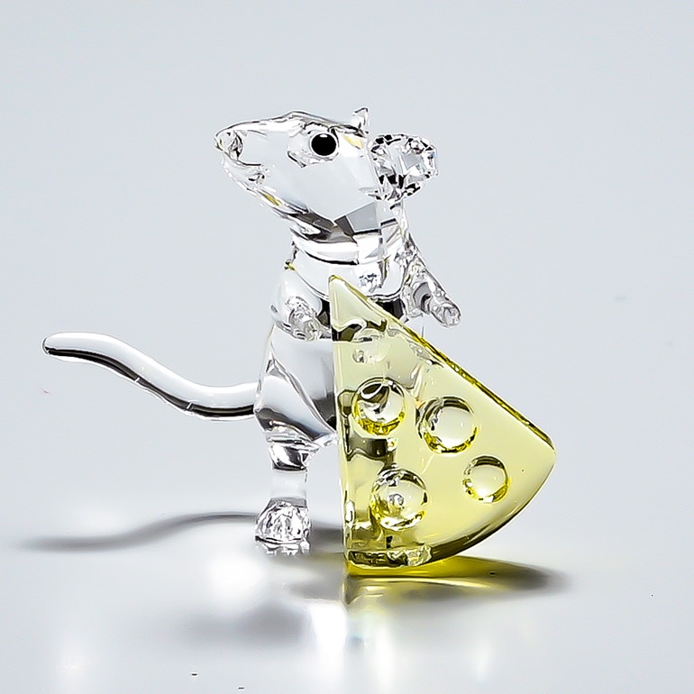 スワロフスキー SWAROVSKI フィギュリン ネズミとチーズ フィギュア