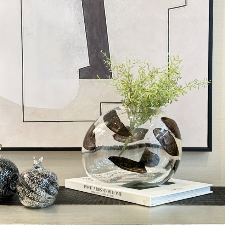 フラワーベース ガラス ブラウンペイント | デコレーション,花瓶