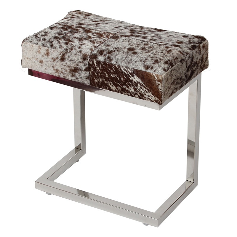 リアルファー玄関スツール ブラウン/ホワイト | 家具,チェア,スツール