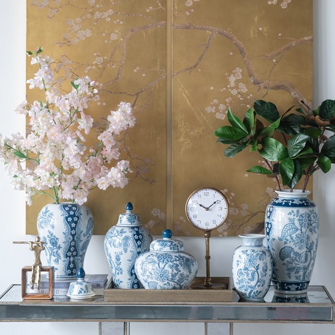 シノワズリな花瓶 高さ22cm | デコレーション,花瓶・プランター