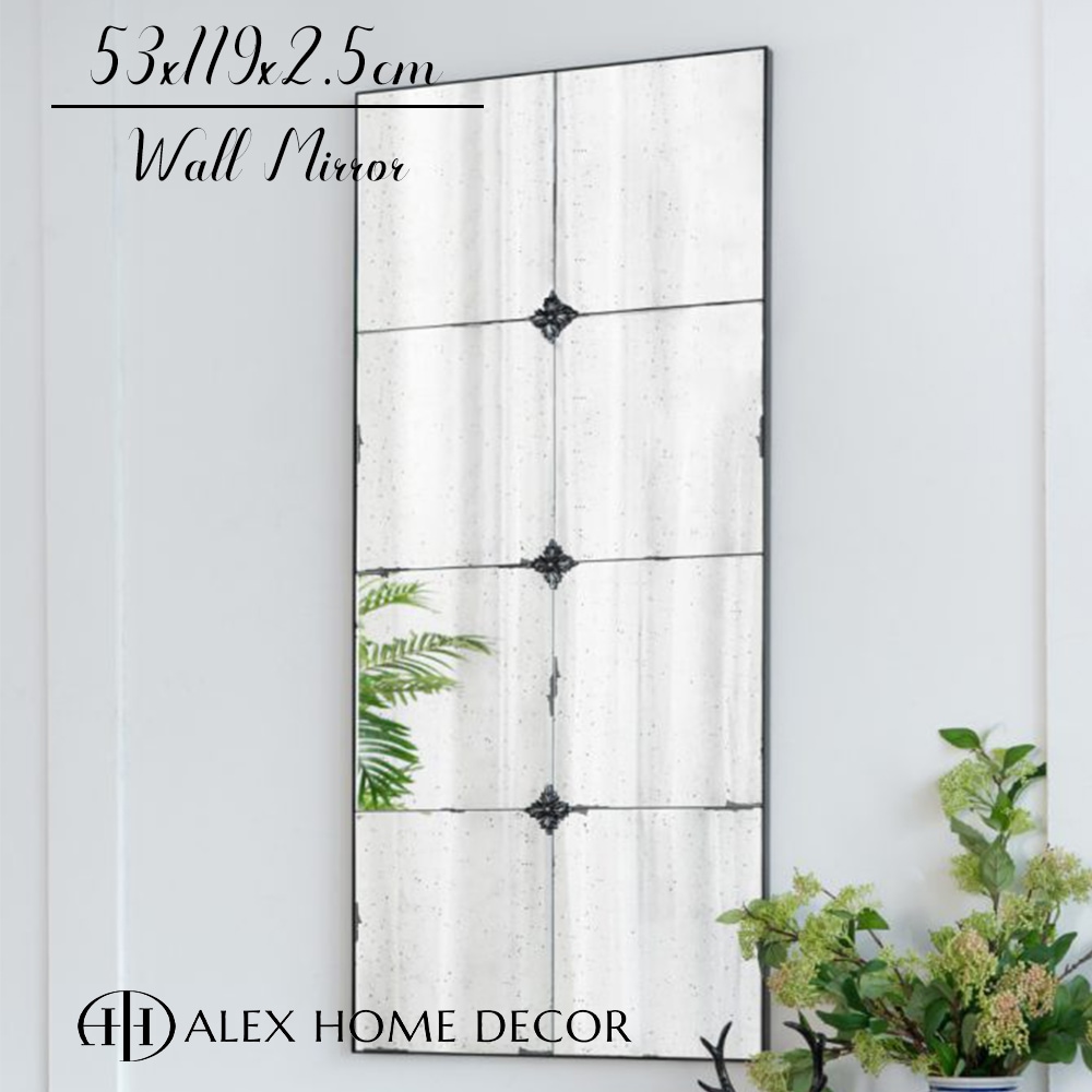 アンティーク風 アイアンウォールミラー 53×119cm | 全ての商品