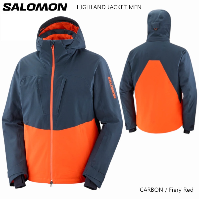 サロモン スキーウェア 2024 SALOMON HIGHLAND JACKET M CARBON/Fiery