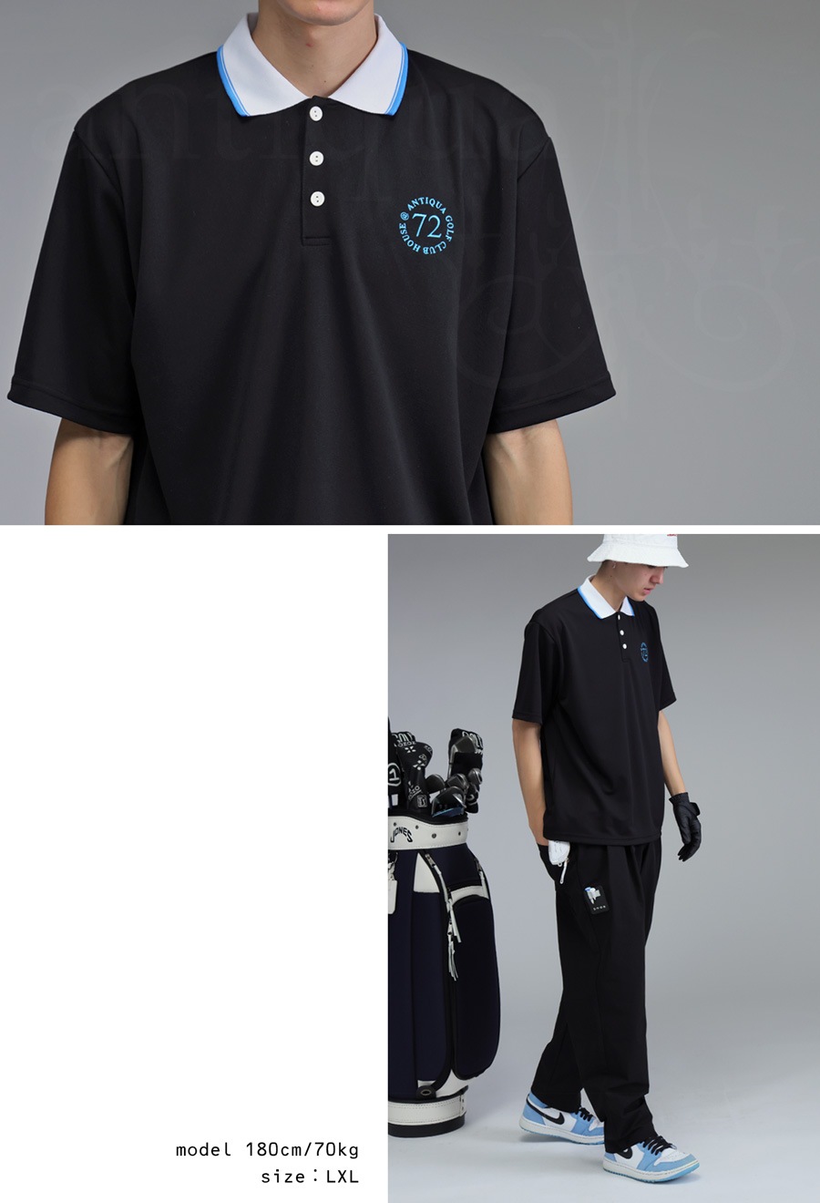 ANTIQUA GOLF×STCH ポロシャツ メンズ 送料無料・(80)メール便可