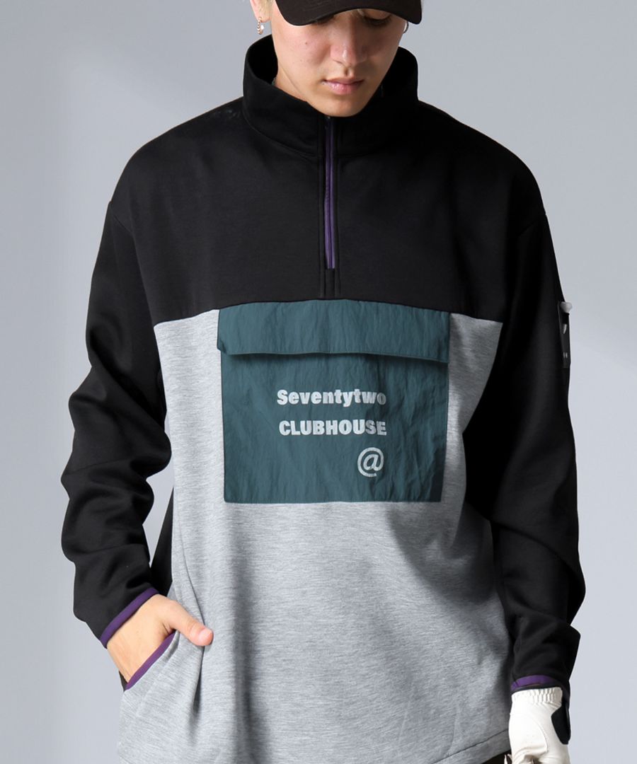 ANTIQUA GOLF×STCH 配色プルオーバー 送料無料・再入荷 メール便不可