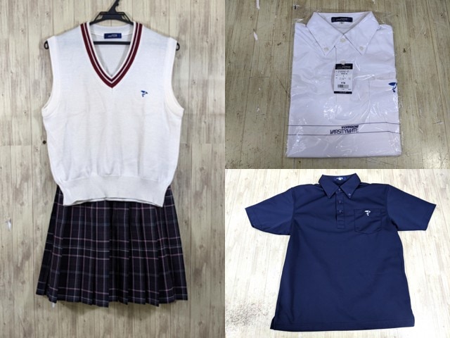 u96 岐阜県 帝京第三高校 半袖ポロシャツ+ニットベスト+夏服スカート