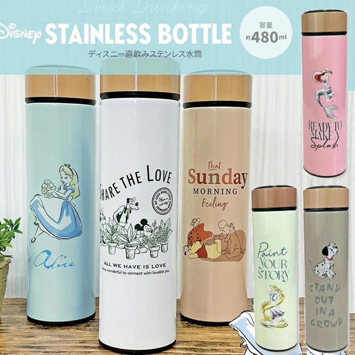 ステンレスボトル ディズニー キャラクター 直飲み 480ml ステンレス