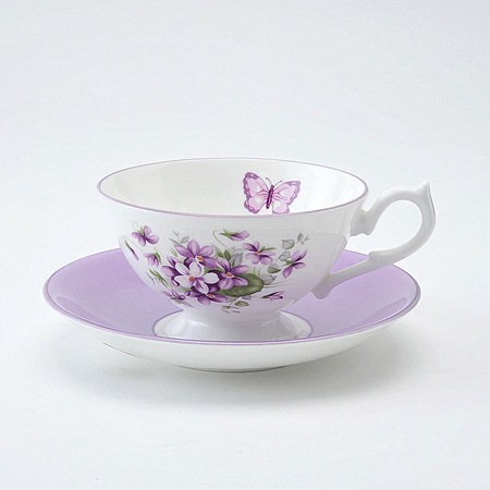 イングリッシュバイオレット ティーカップ＆ソーサー アセンズ