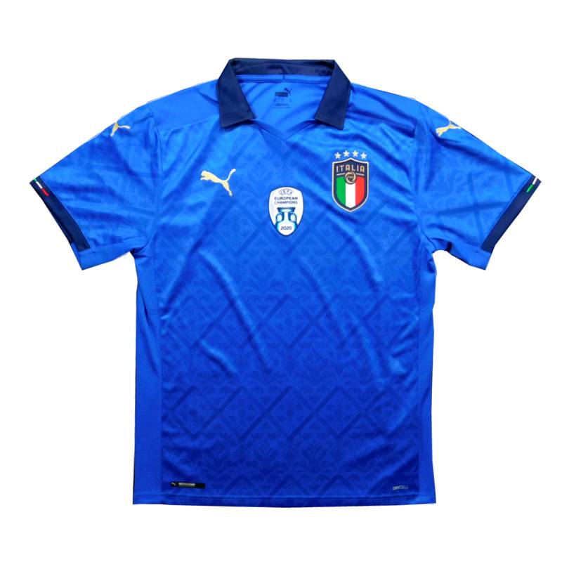 イタリア代表 20 ホーム 半袖 ユニフォーム PUMA ユーロ2020優勝パッチ