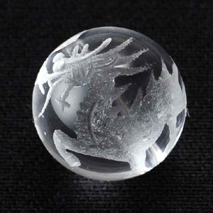 彫刻天然石/水晶 ラウンド/彫刻入り 麒麟（キリン） | ・天然石・天然