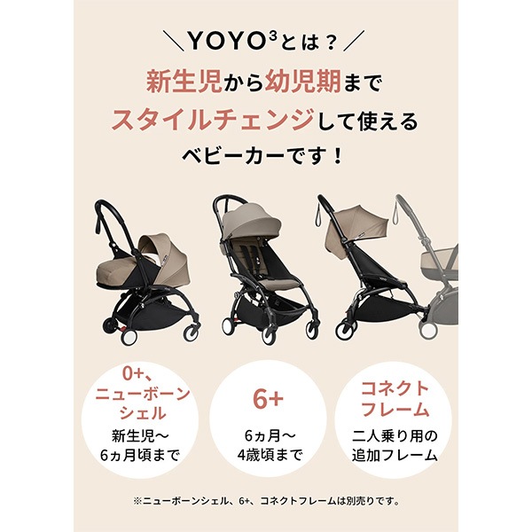 STOKKE YOYO3 0+ベビーカー（0+ニューボーンパック）ブラックフレーム