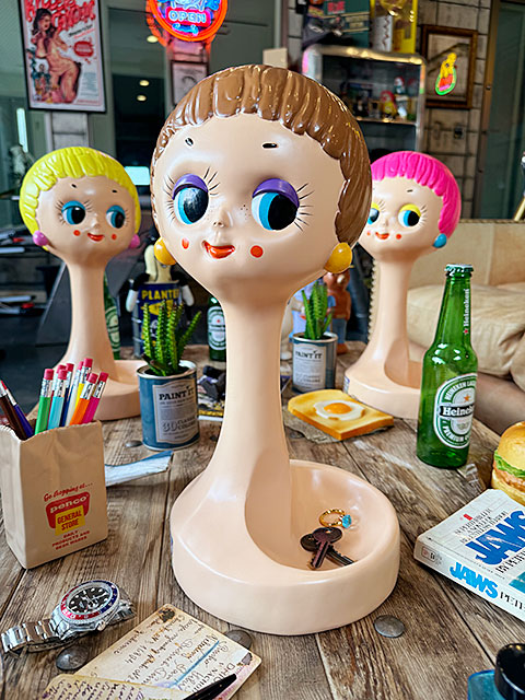 ヘッドマネキン ディスプレイ （ブラウン） ツイッギー レプリカ