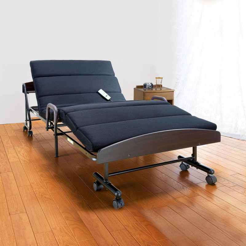 14段階リクライニング コンパクト もこもこ折りたたみベッド｜ベッド