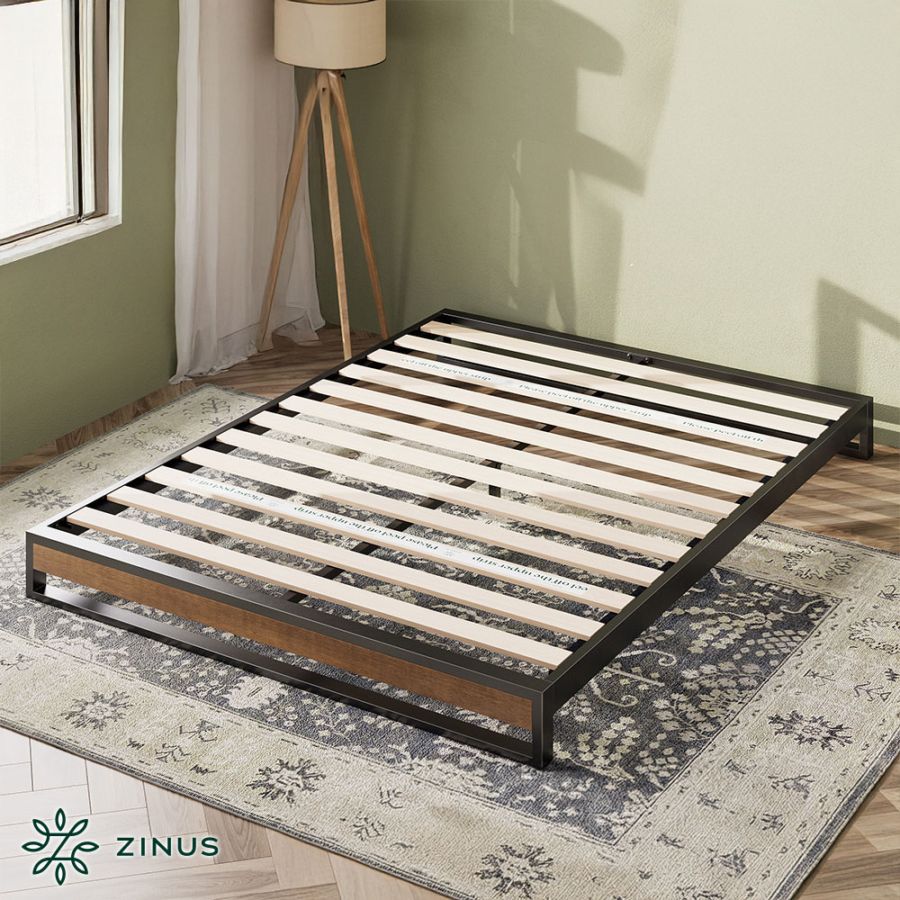 シングル】ZINUS Suzanne すのこ ベッドフレーム ヘッドボードなし
