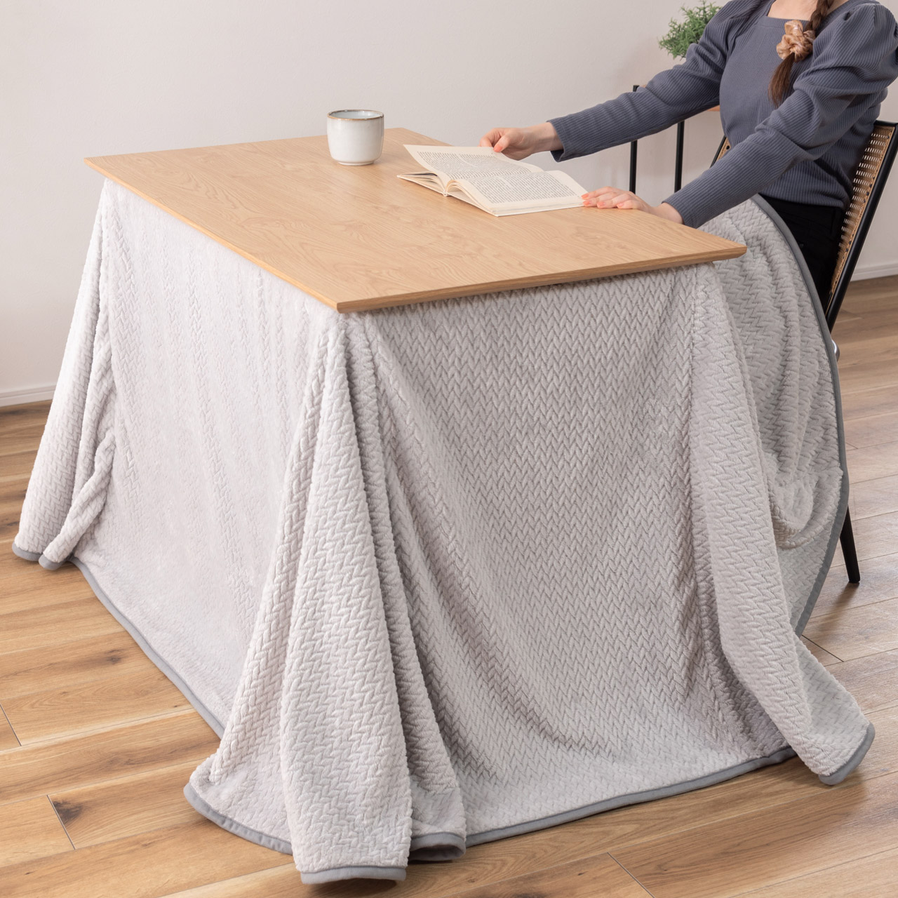 こたつテーブル＆こたつ布団セット 2WAY 高さ調整 長方形｜ベッド