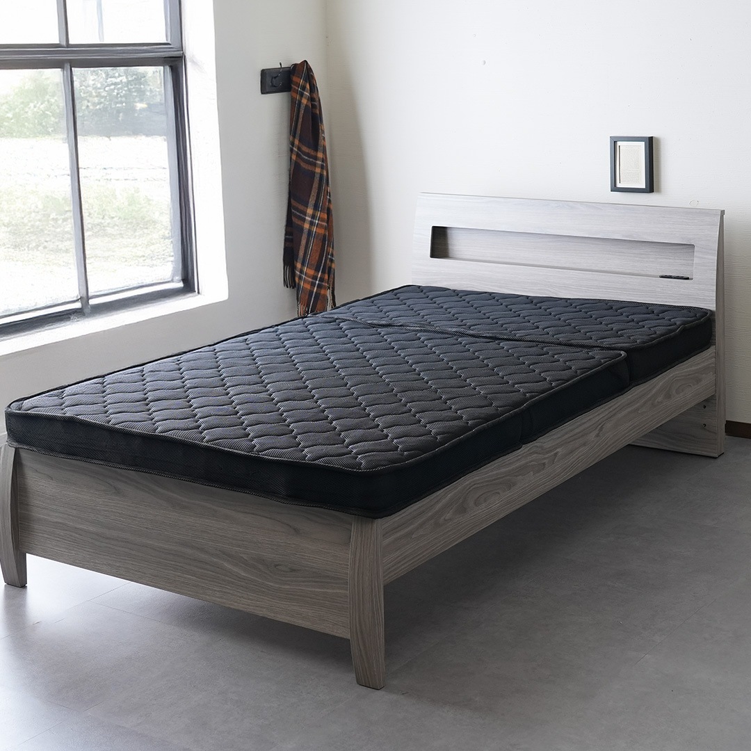 スモールセミシングル】厚み10cm 三つ折りポケットコイルマットレス