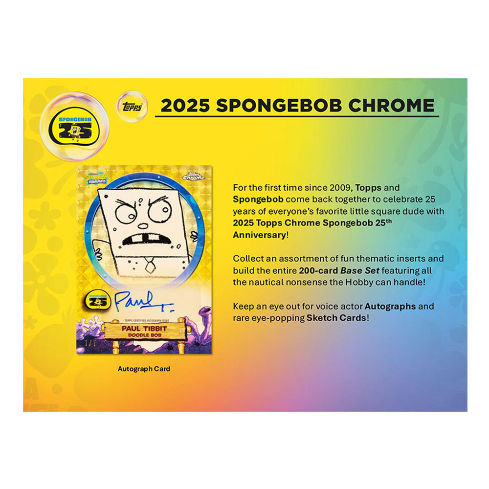 2025 Topps Chrome Spongebob Hobby Box 10/9入荷 ｜カード