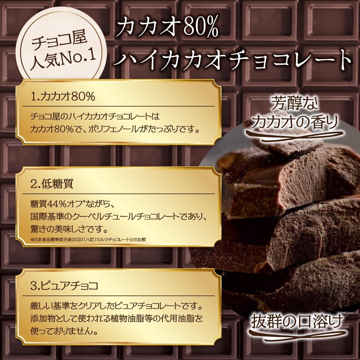 チョコ屋 ハイカカオ・オランジェット 70g×3袋（210g）カカオ80