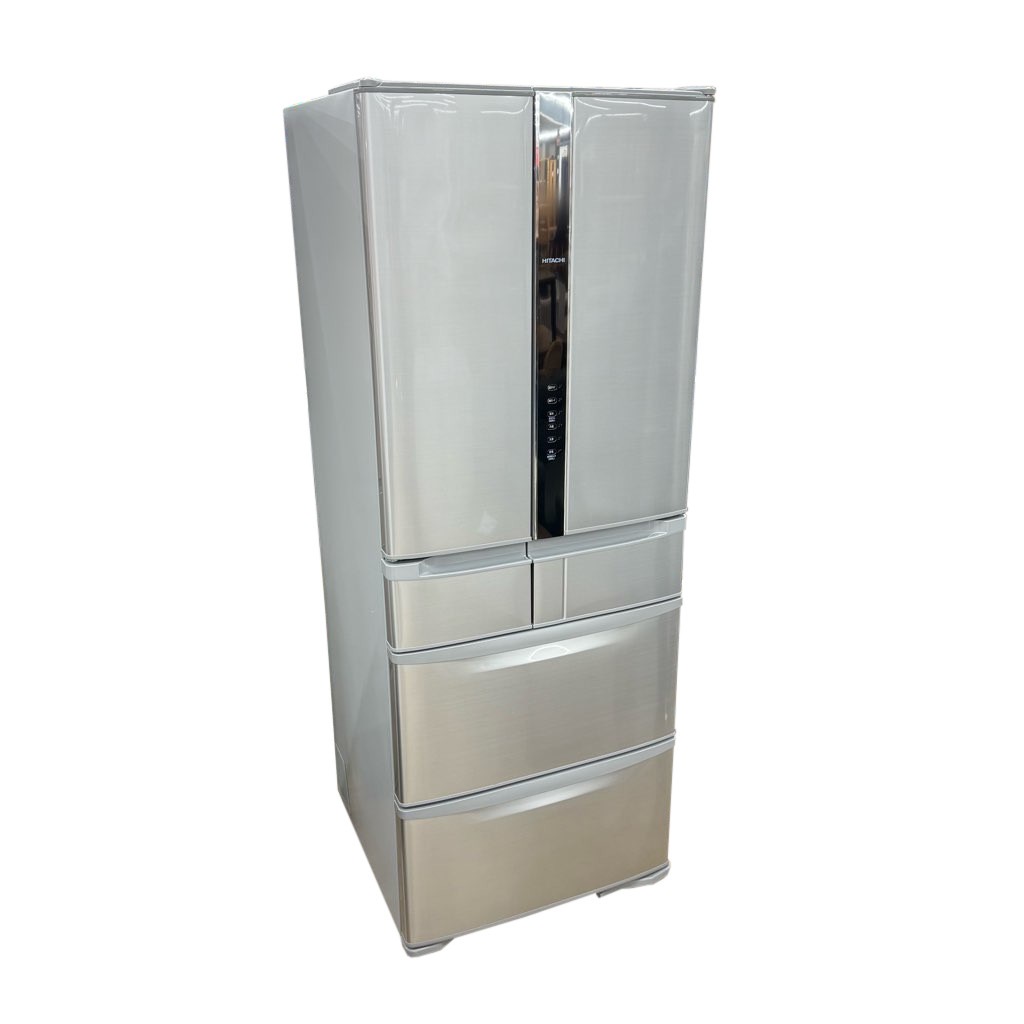 中古近郊自社便可 517L 日立 6ドア冷蔵庫 真空チルド R-F520F 2015年製