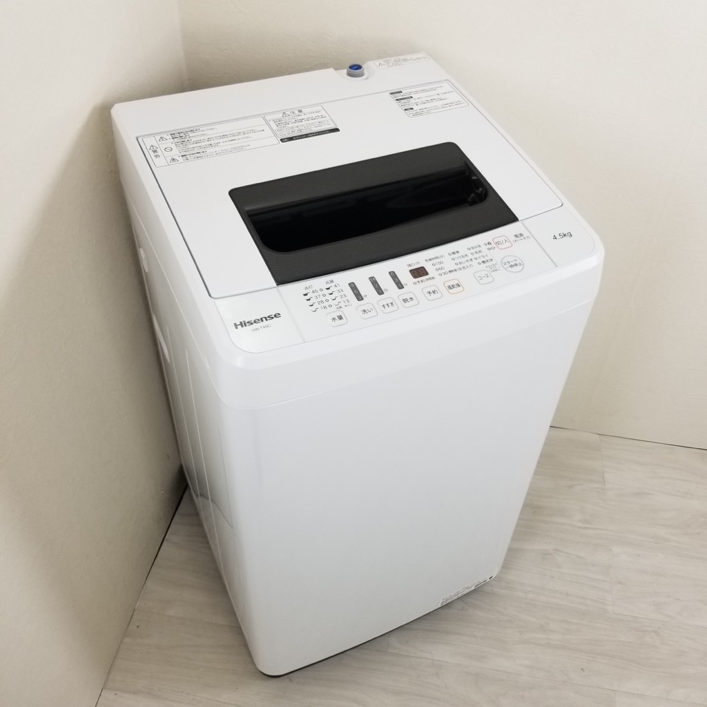 中古 全自動洗濯機 4.5kg ハイセンス HW-T45C 2017年～2018年製造 単身