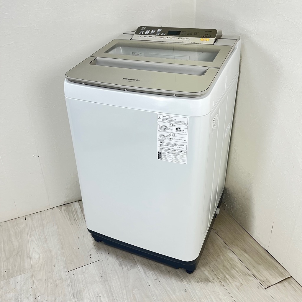 中古 9.0kg 全自動洗濯機 パナソニック NA-FA90H6 2018年製 まとめ洗い
