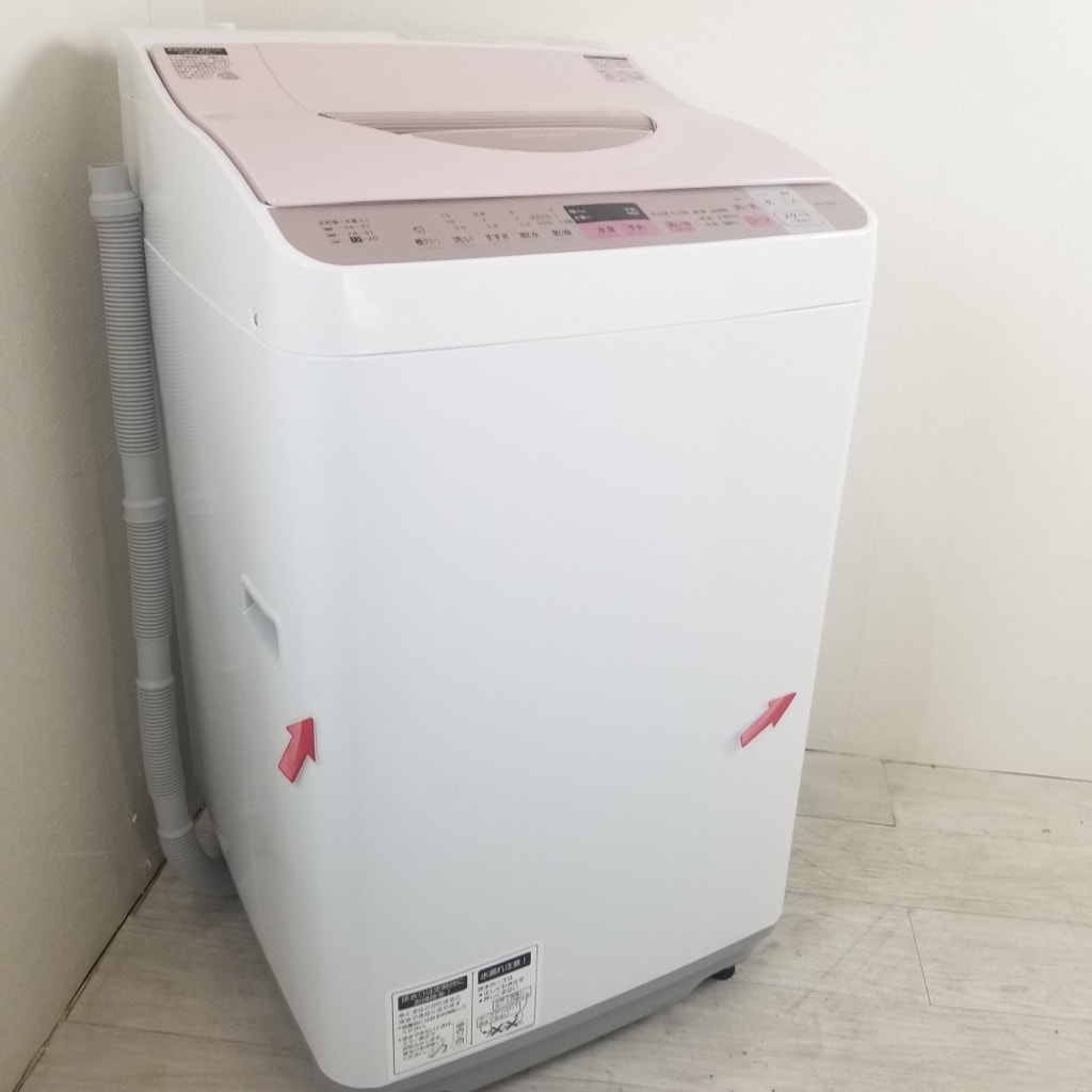 中古 洗濯5.5kg 乾燥3.5kg 全自動洗濯乾燥機 シャープ ES-TX5A-P 2017