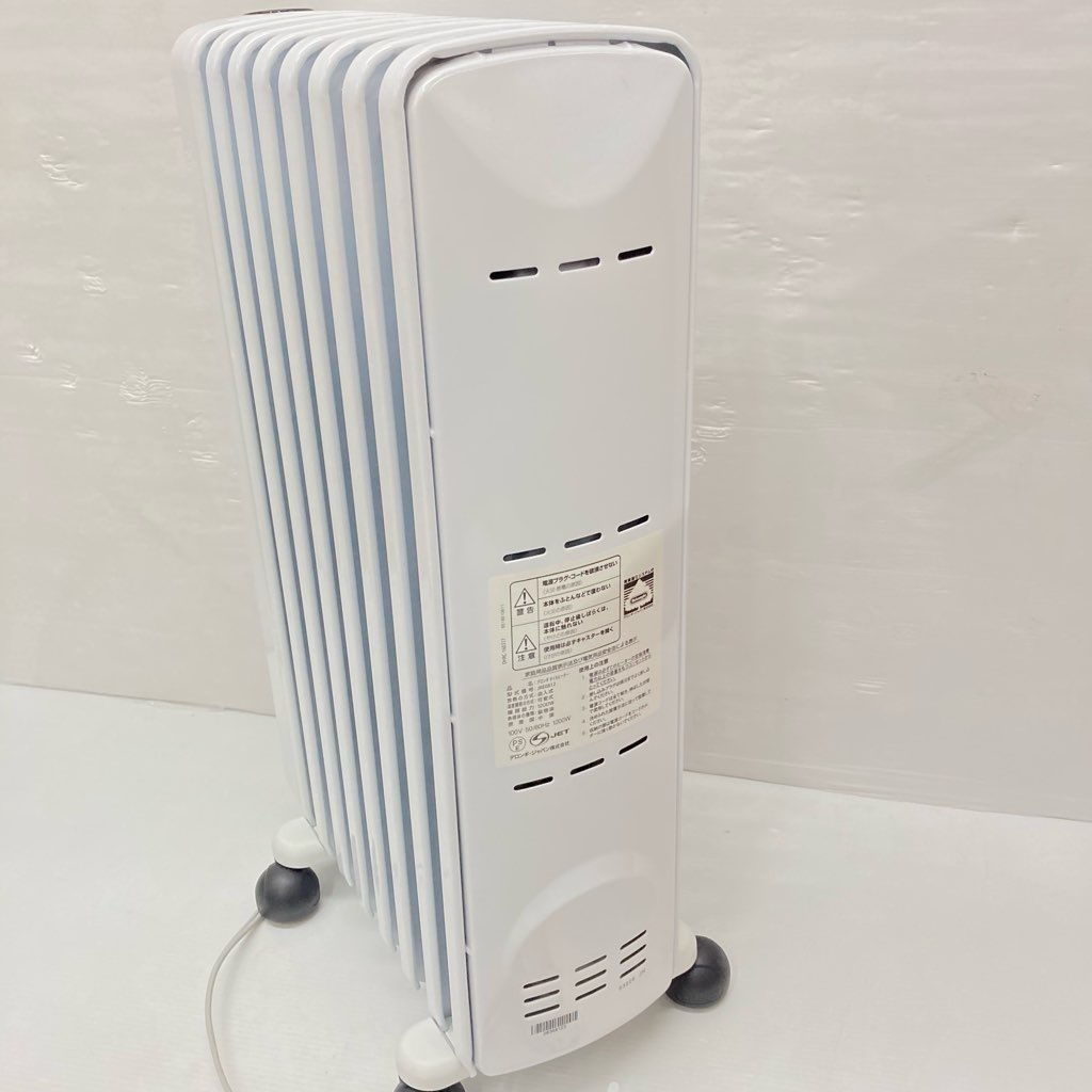 中古美品 デロンギ 1200W オイルヒーター JRE0812 L字型フラットフィン