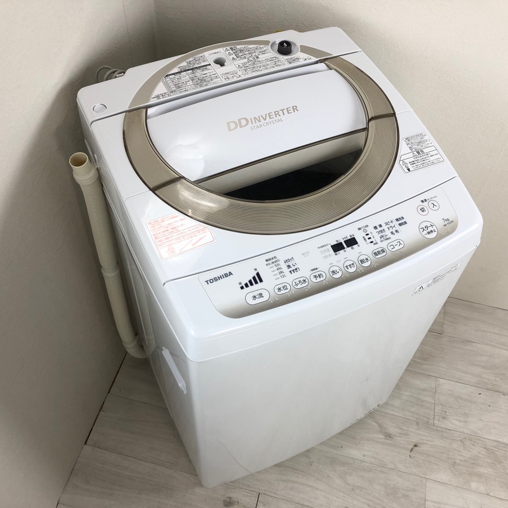 中古 東芝 7.0kg 全自動洗濯機 ステンレス槽 AW-7D2-W 2014年製 DD