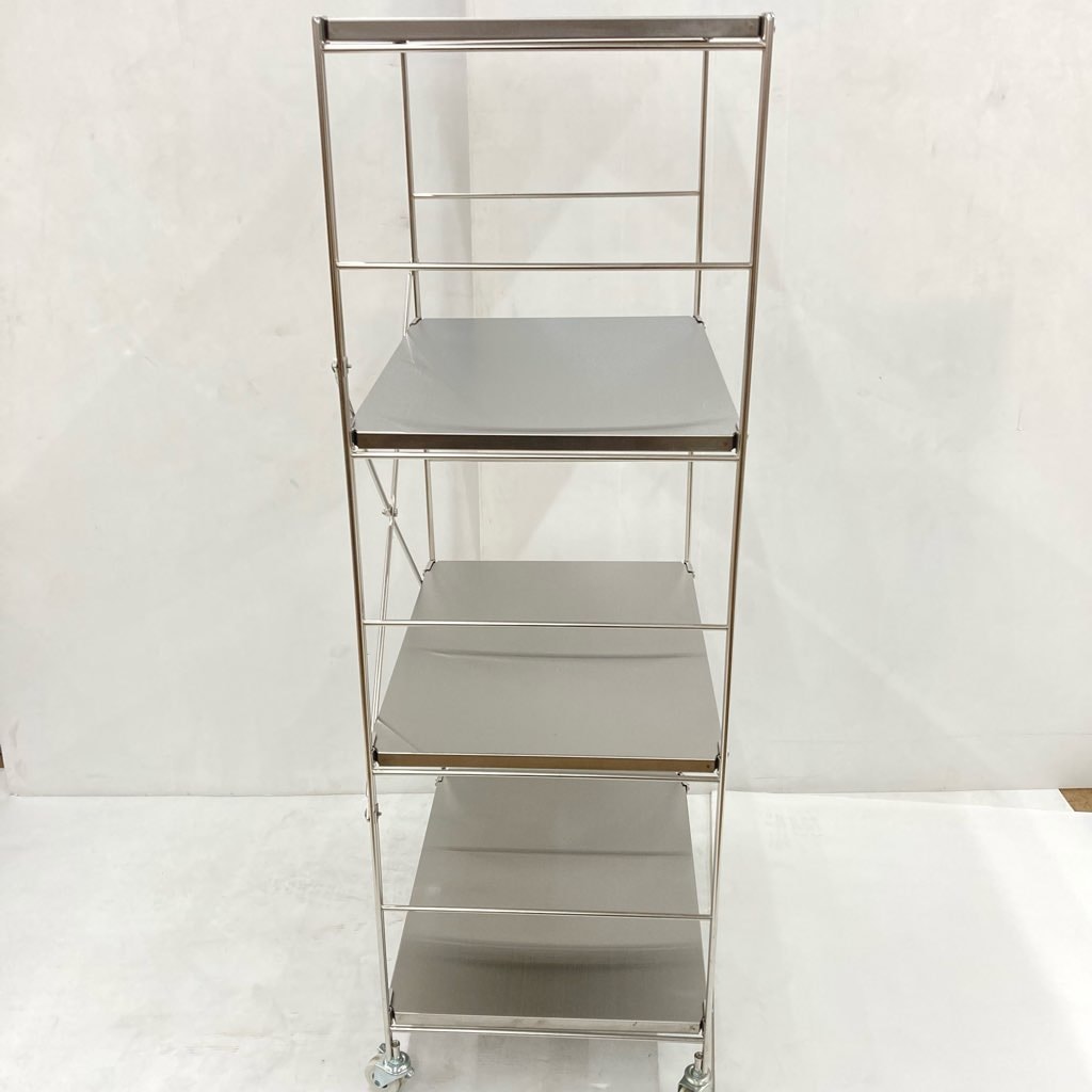 中古 人気 無印良品 ステンレスユニットシェルフ 中 4段 W58×D41×H120