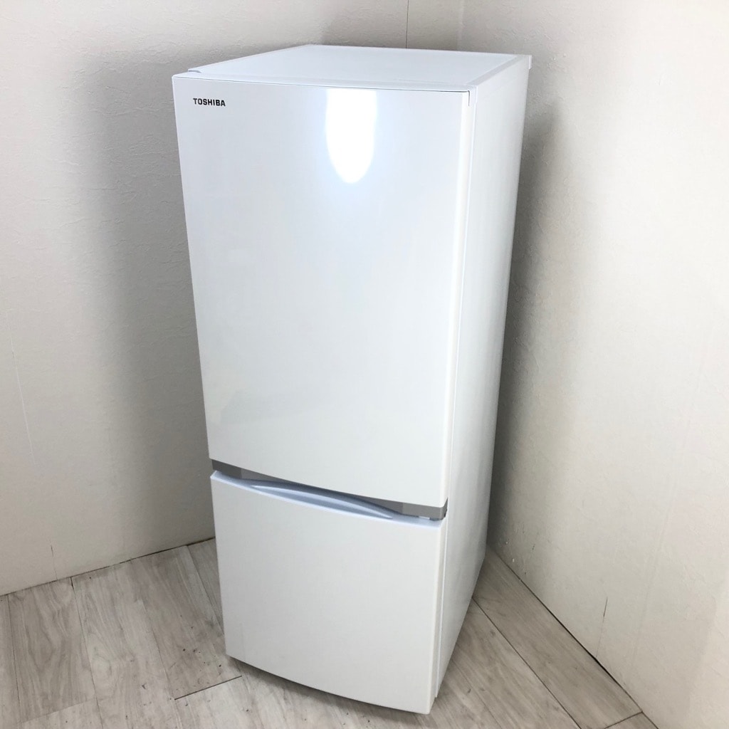 中古 東芝 153L 2ドア冷蔵庫 2018年～2019年製 ホワイト 単身用