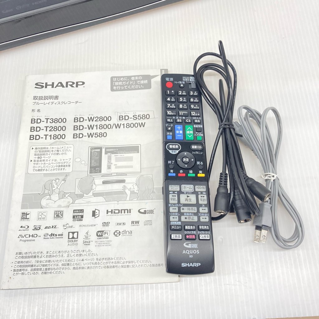 中古 シャープ ブルーレイディスクレコーダー BD-S580 2016年製