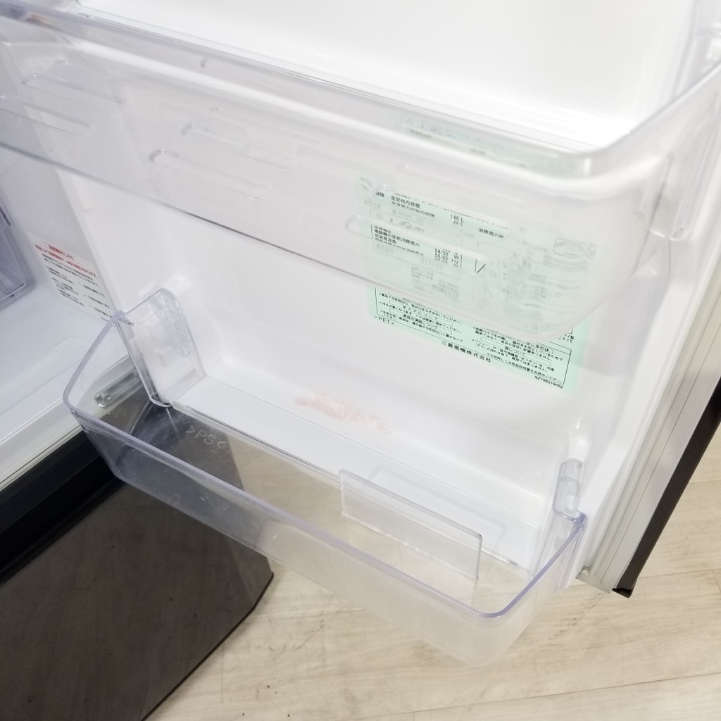 中古 146L 2ドア冷蔵庫 三菱電機 MR-P15X-B 2013年製 ブラック 自動