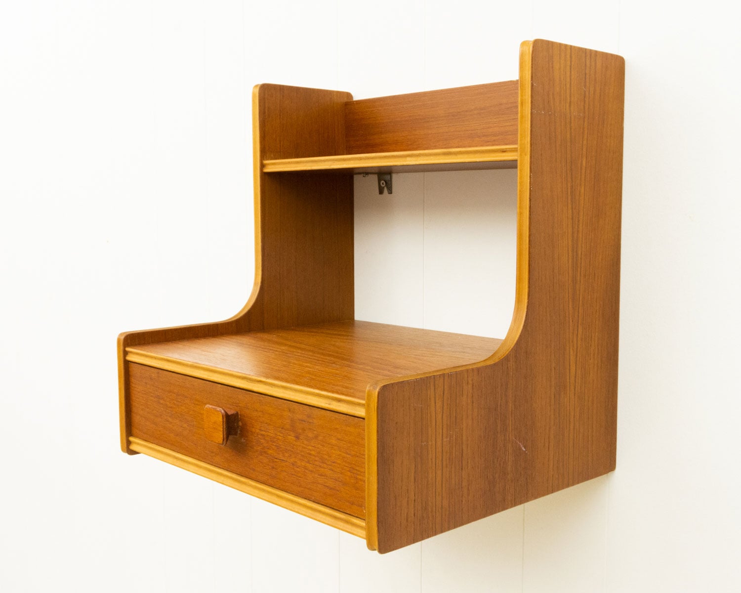 ウォールシェルフ チーク・ビーチ 北欧ビンテージ家具CLOVERKY