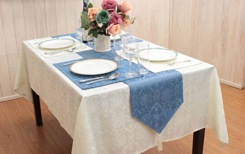 damask elegance 撥水ジャカード織 テーブルクロス 約140×200cm