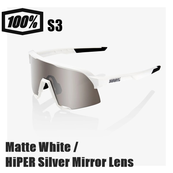 100% ワンハンドレッド S3 - Matte White / HiPER Silver Mirror Lens