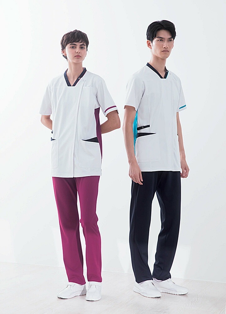 スクラブパンツ 白衣 医療用 スラックス メンズ カゼン KAZEN 857 脇