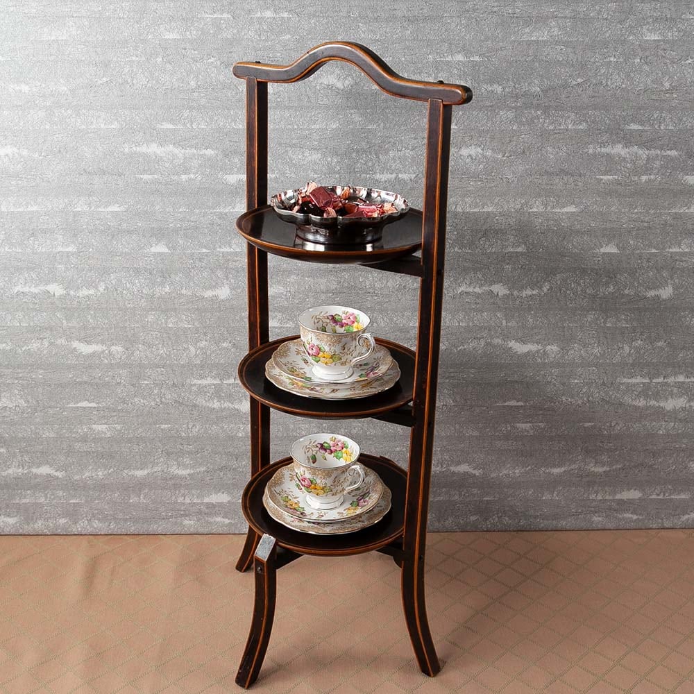 L3710-70 英国アンティーク ケーキスタンド オーク アフタヌーンティー