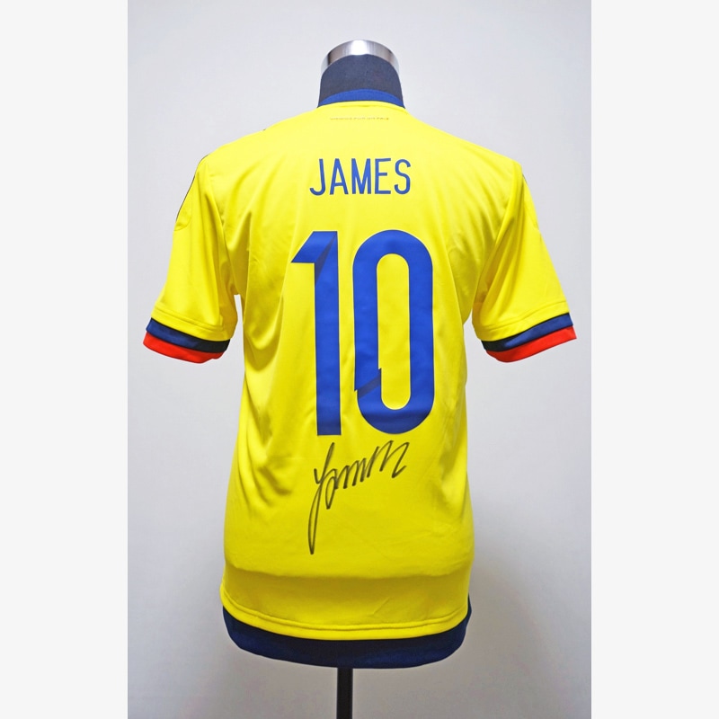 ハメス・ロドリゲス直筆サイン入りコロンビア代表14/15ホーム