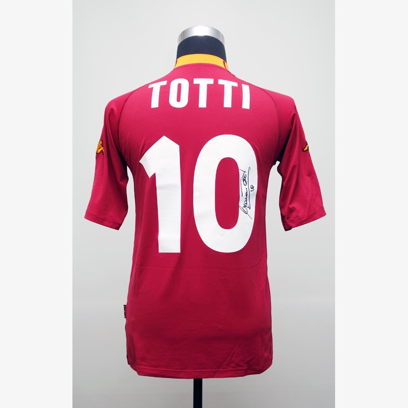 トッティ直筆サイン入りASローマ00/01オリジナルホームユニフォーム