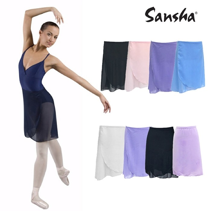サンシャ】L0702CH バレエ シフォンロング 巻きスカート（ラップ