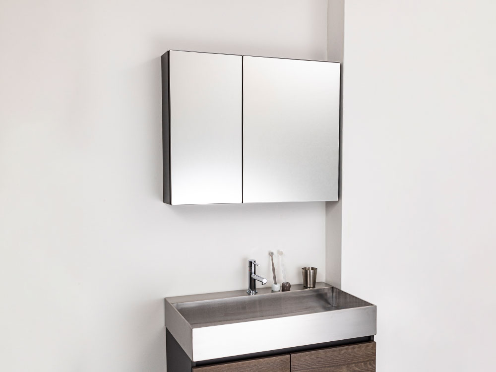 ミラー収納 MRC7502 二面鏡 W750×H600×D144 全2色