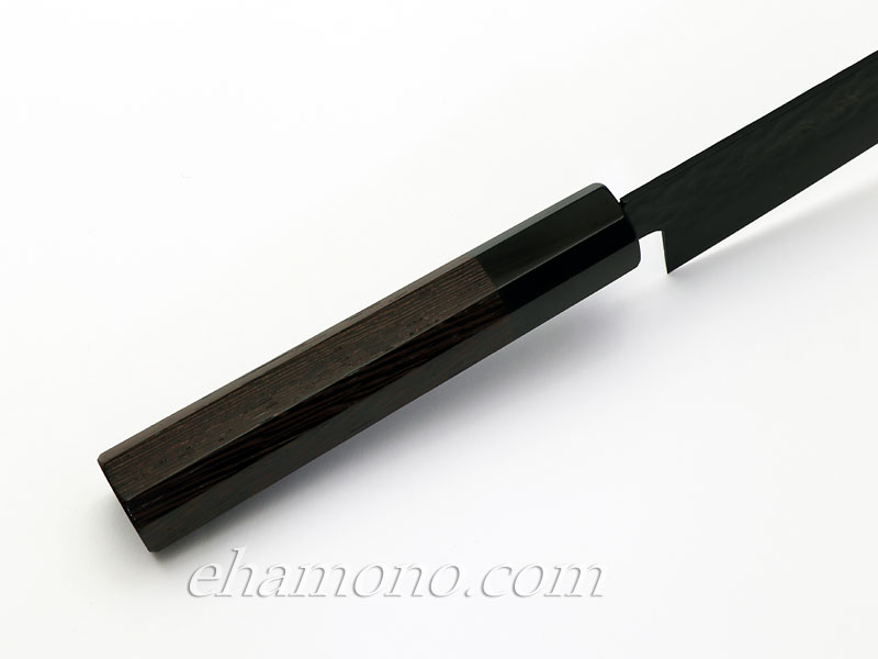 話題の黒い包丁！【黒影 牛刀210 V金10号鎚目フッ素加工和式包丁】