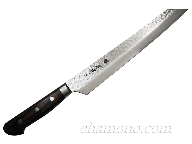 V金10号割込 ダマスカス17層鎚目 切付柳刃270