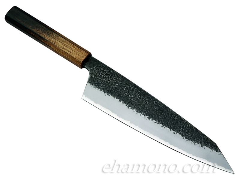 堺孝行 焔 紅蓮 青二鋼 黒打ち鎚目 切付牛刀（剣型牛刀）225