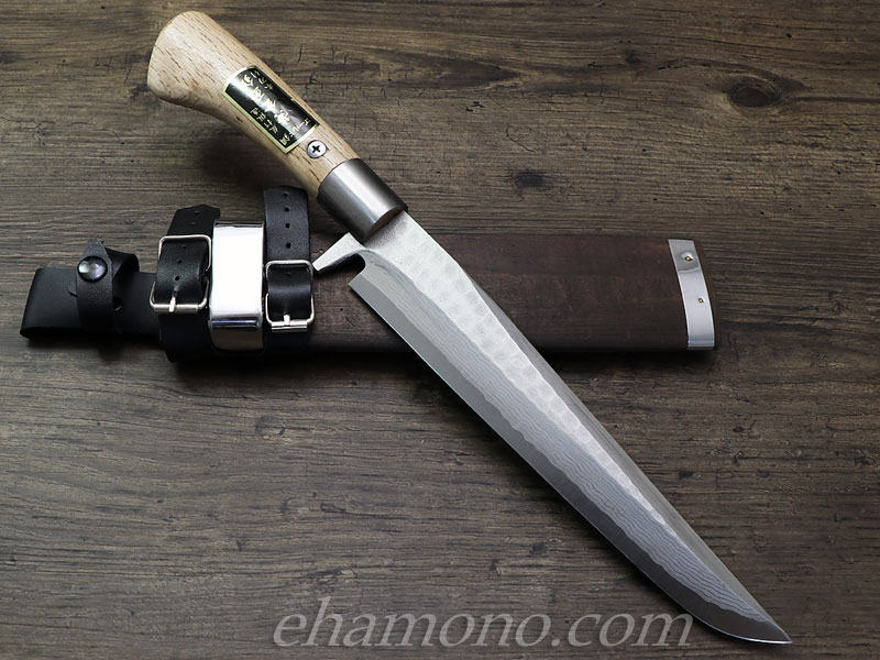 播州鍛冶・島谷秀一作【V金10号ダマスカス 猪 剣鉈210】