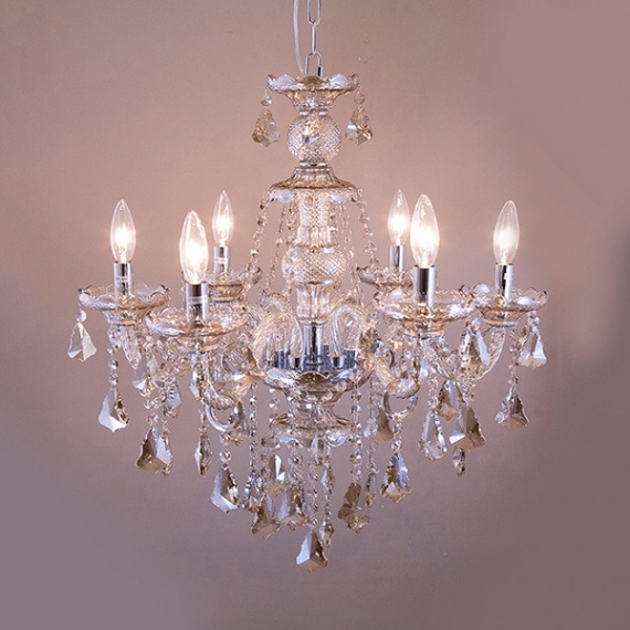 クリスタルシャンデリア 6灯「LACIA」アンバー（φ620×H650mm） | EL JEWEL