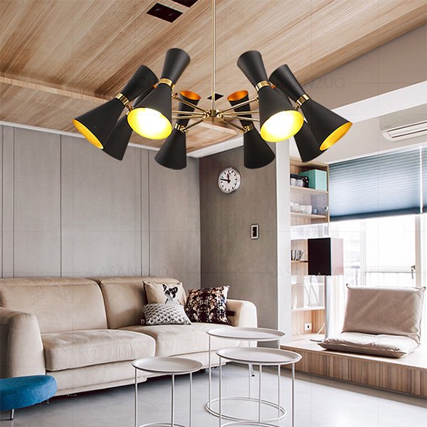 ミッドセンチュリースタイル・シェードライト ブラックorホワイト（3灯