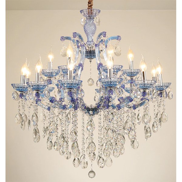 クリスタルシャンデリア18灯 ブルー（φ850×H880mm） | EL JEWEL