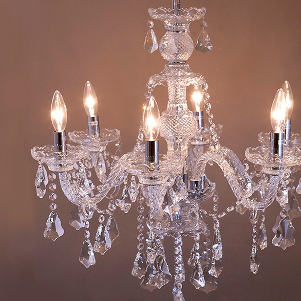 クリスタルシャンデリア 6灯「LACIA」クリア（φ620×H650mm） | EL JEWEL