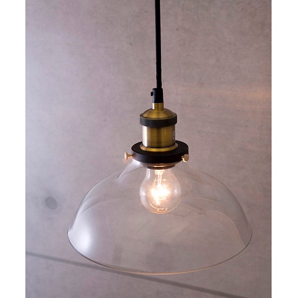 ヴィンテージ・ガラスシェードペンダントランプ1灯（約D260mm） | EL JEWEL